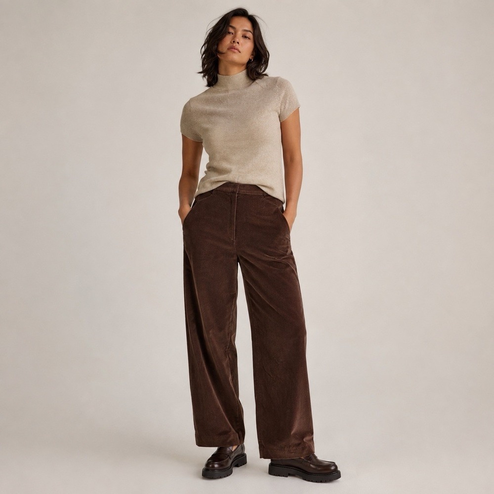 Vintage Norton studio chocolate brown trousers high rise wide leg womens 18 XL